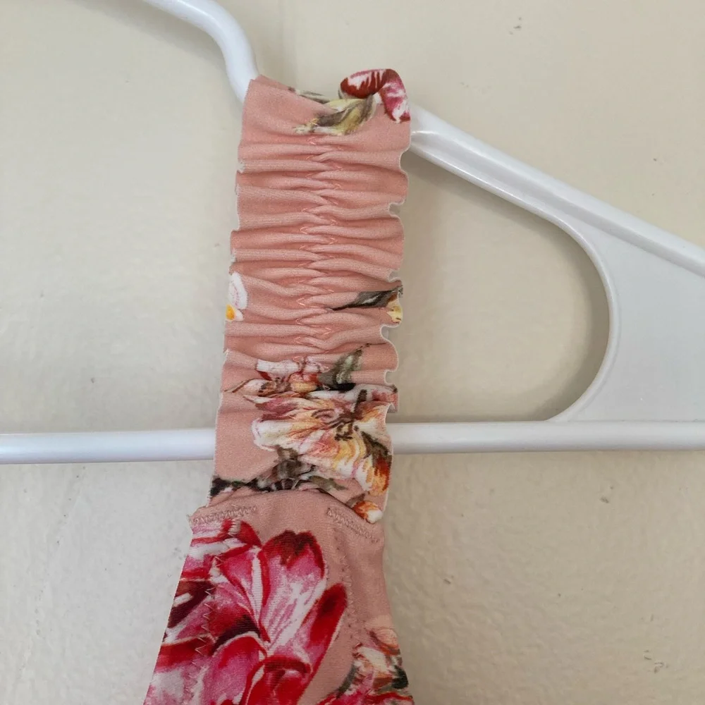 NWT Cupshe Pink floral one piece monokini XL Swimsuit Swimwear Swim